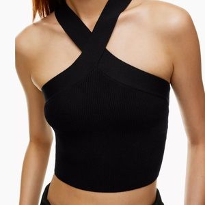 aritzia sculpt knit criss cross tank